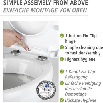 WENKO WC-Sitz Duroplast WC Toiletten Sitz Cozy, mit Absenkautomatik, Fix-Clip Befestigung und Relief-Oberfläche