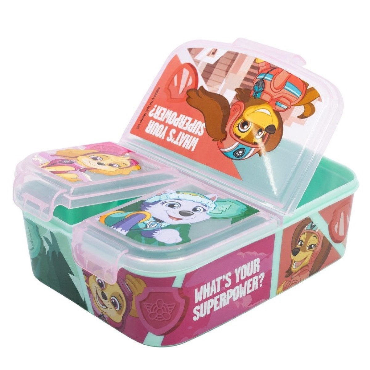 Stor Lunchbox Paw Patrol Kinder Brotdose – Lunchbox mit 3 Fächern & tollem Design, (Lebensmittelaufbewahrungsbox, 1x Deckel, 1x Dose)