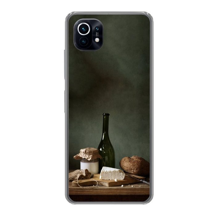 MuchoWow Handyhülle Rustikal - Brie - Stillleben - Flasche - Brot Phone Case Handyhülle Xiaomi Mi 11 Silikon Schutzhülle