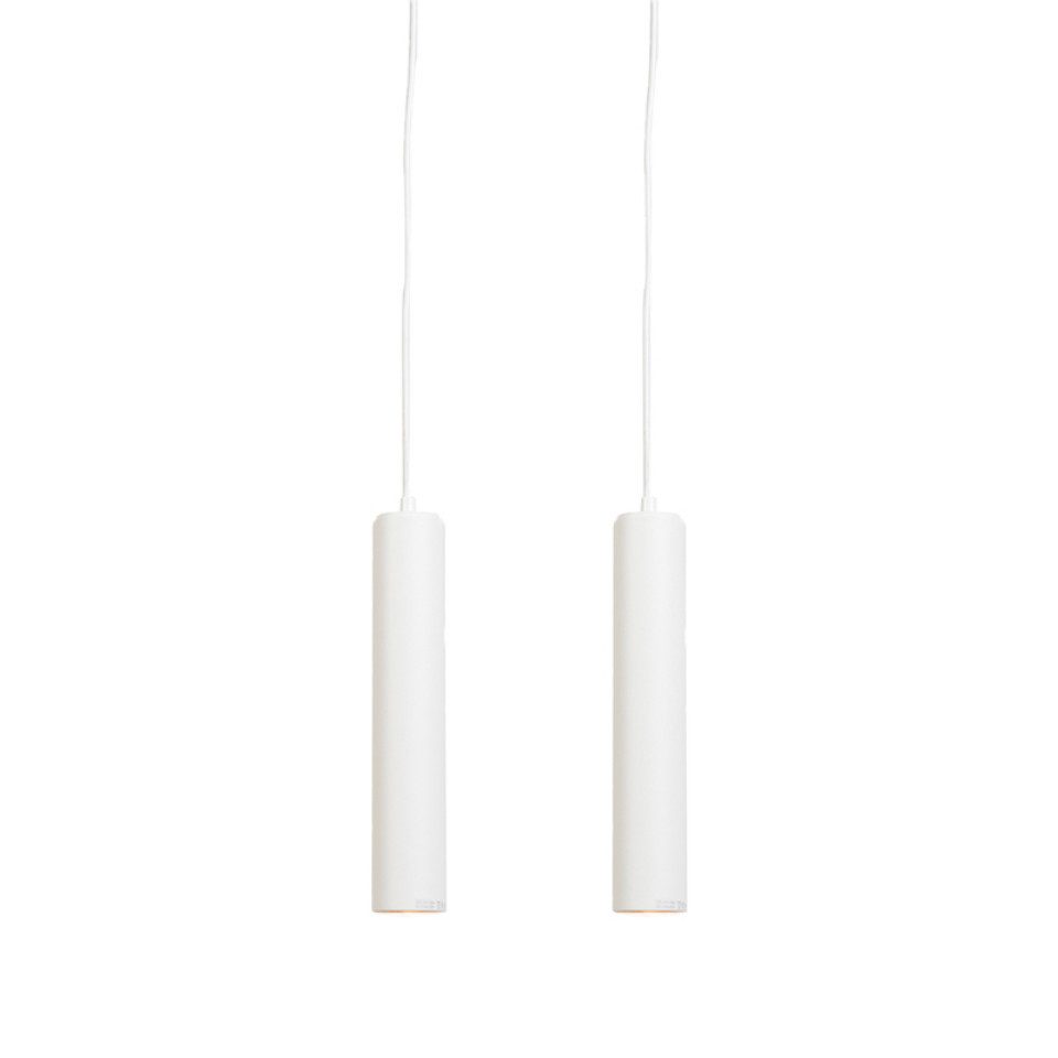 Qazqa Pendelleuchte Tuba, QAZQA Hängeleuchte, Weiß, Stahl, Modern