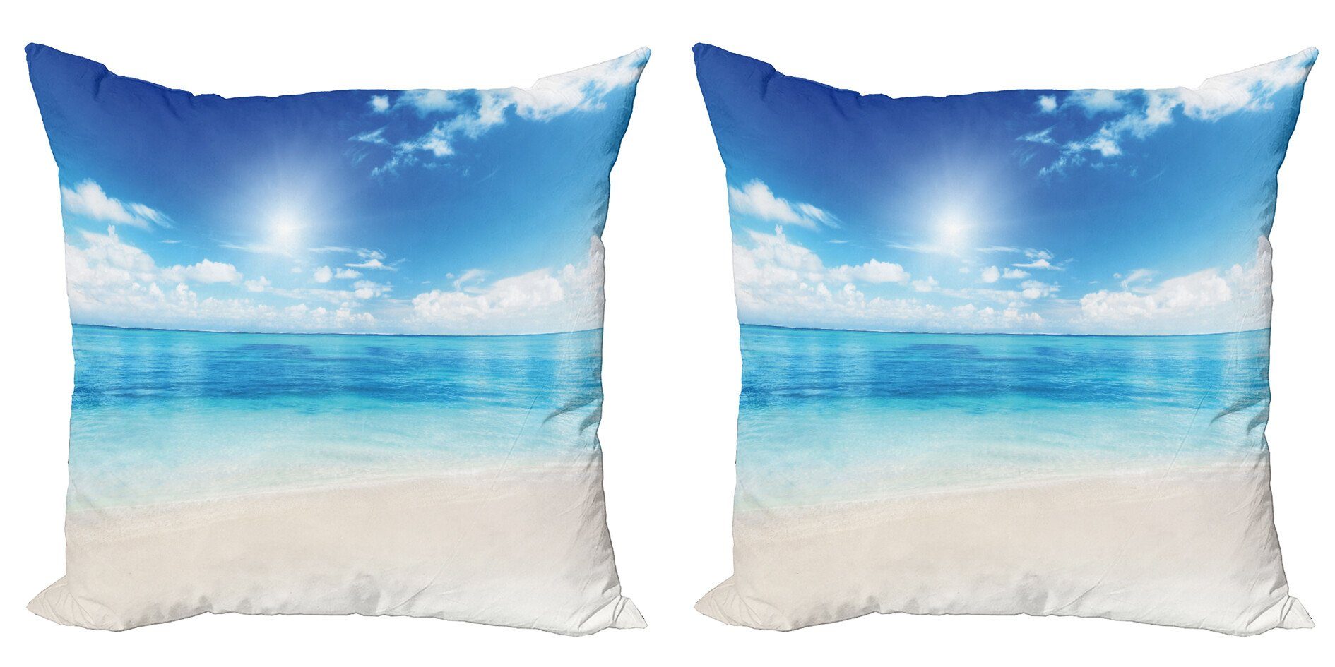 Kissenbezüge Accent (2 Küsten Abakuhaus Karibik Digitaldruck, Doppelseitiger Stück), Modern Sommer Meer