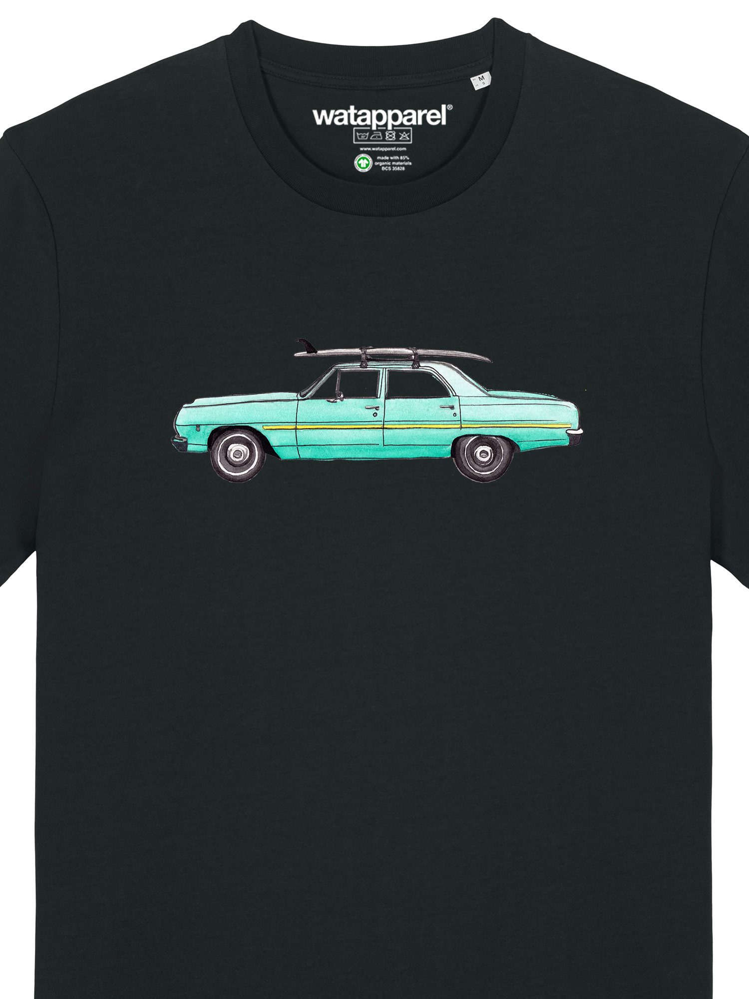 wat? Apparel T-Shirt Surf Car