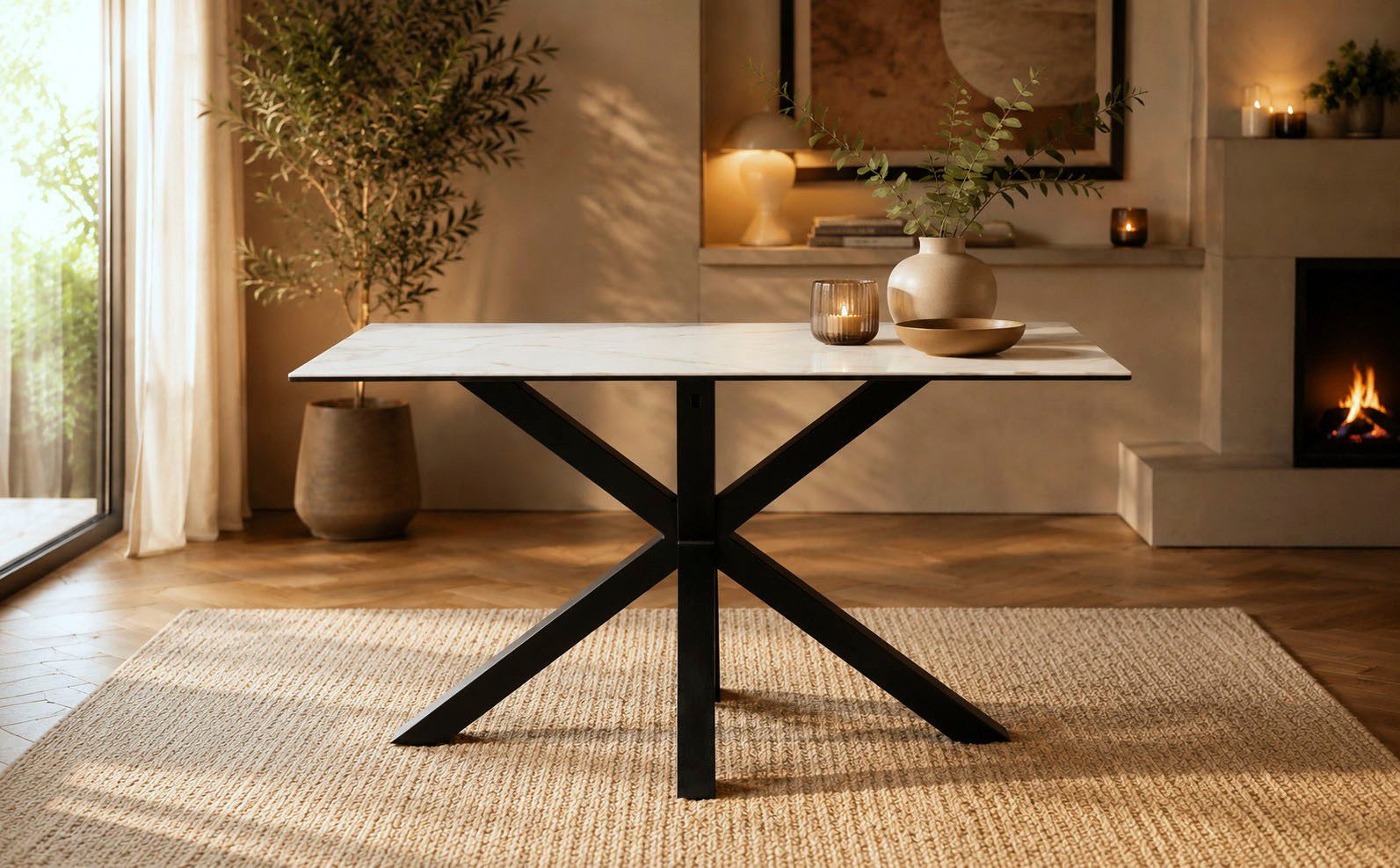 ACTONA GROUP Esstisch Heaven mit Keramikplatte & stabilem Stahlgestell, mehrere Varianten (Breite: 135, 160 und 200 cm), Pflegeleichter Design-Esstisch – robust, stilvoll & langlebig
