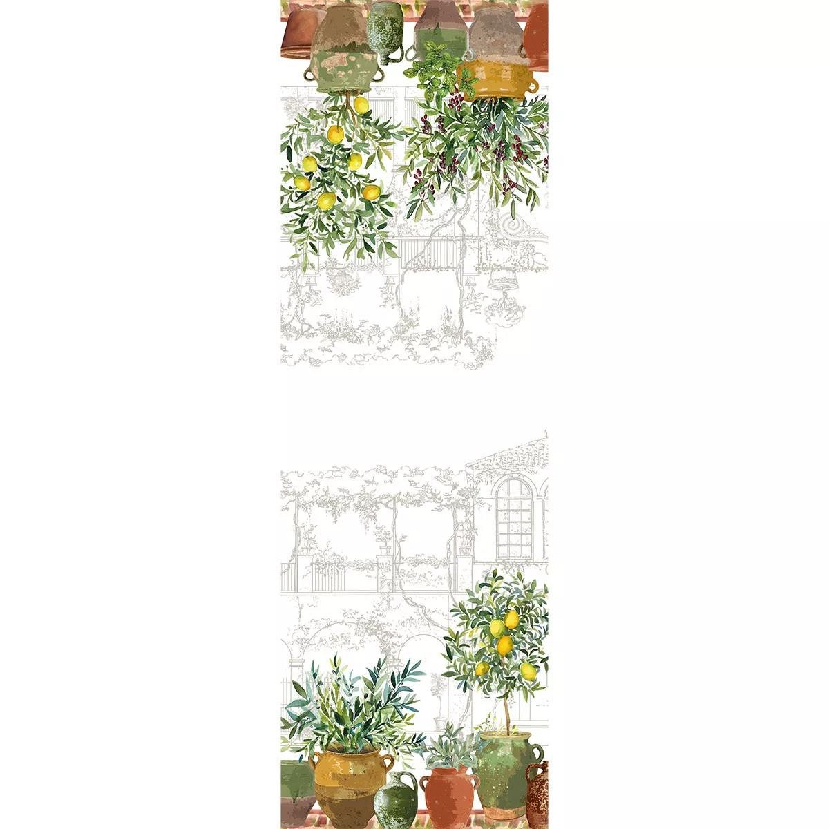 Garnier Thiebaut Tischläufer Tischläufer Jardin Provencal Olive 50x155 cm, bedruckt