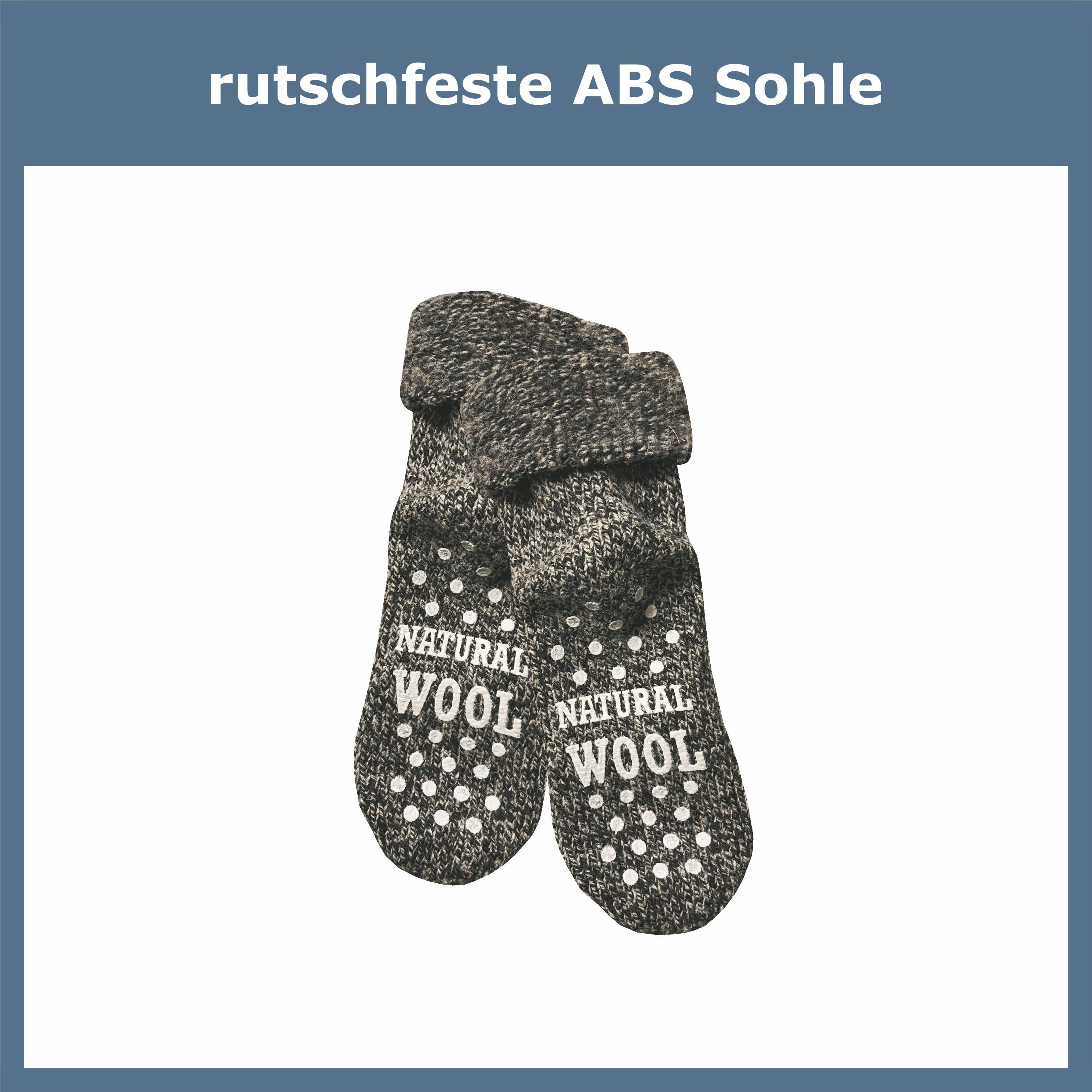 für mit Füße dunkelgrau Hausschuhsocken kuschelige (1 extra & ABS-Socken gegen weich Wolle Damen & Noppen warme kalte - Rutschfeste - GAWILO Paar) hilft