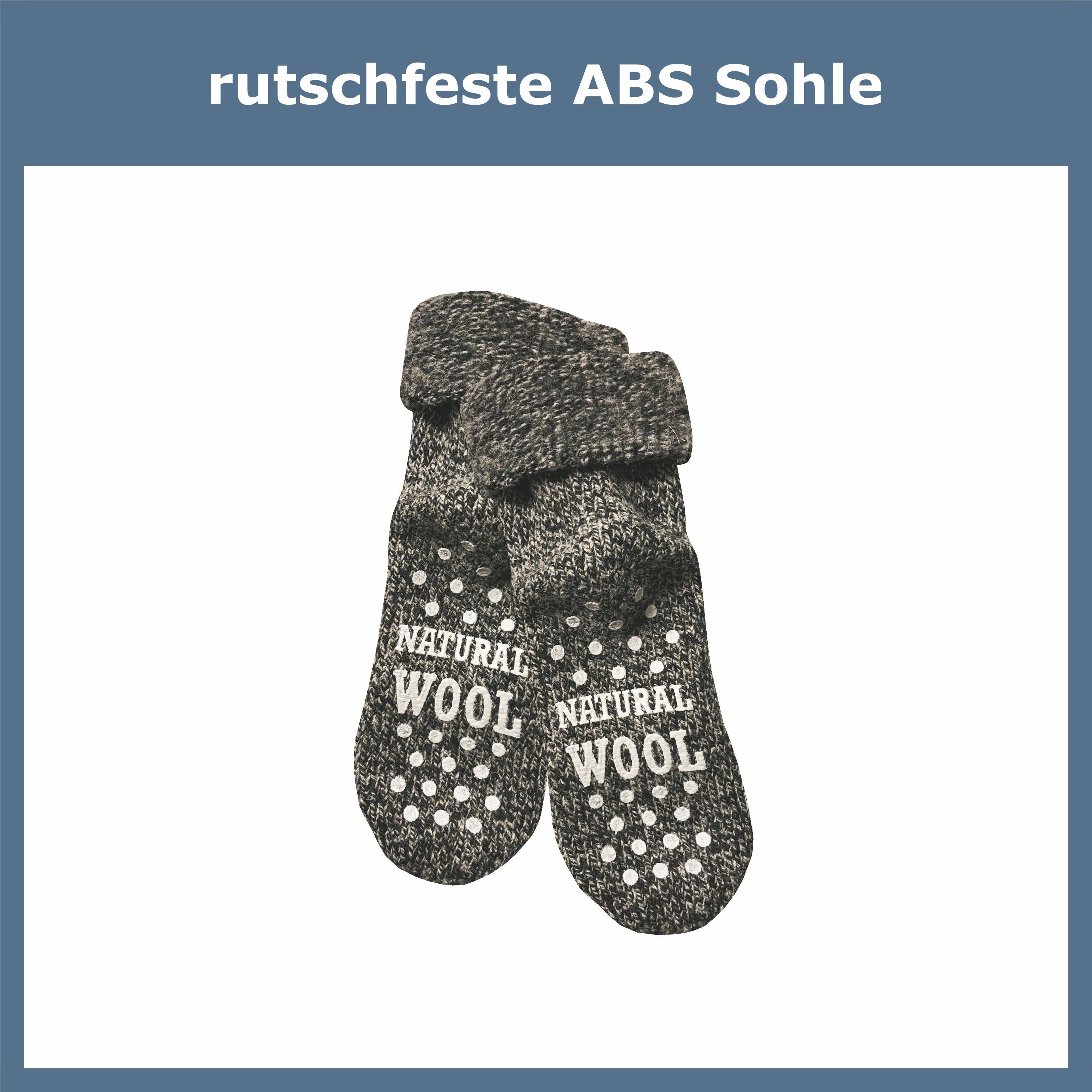 GAWILO ABS-Socken für Damen - Rutschfeste Haussocken mit Noppen - Dicke, warme Wolle (1 Paar) Warme Kuschelsocken aus Wolle helfen gegen kalte Füße - Stoppersocken