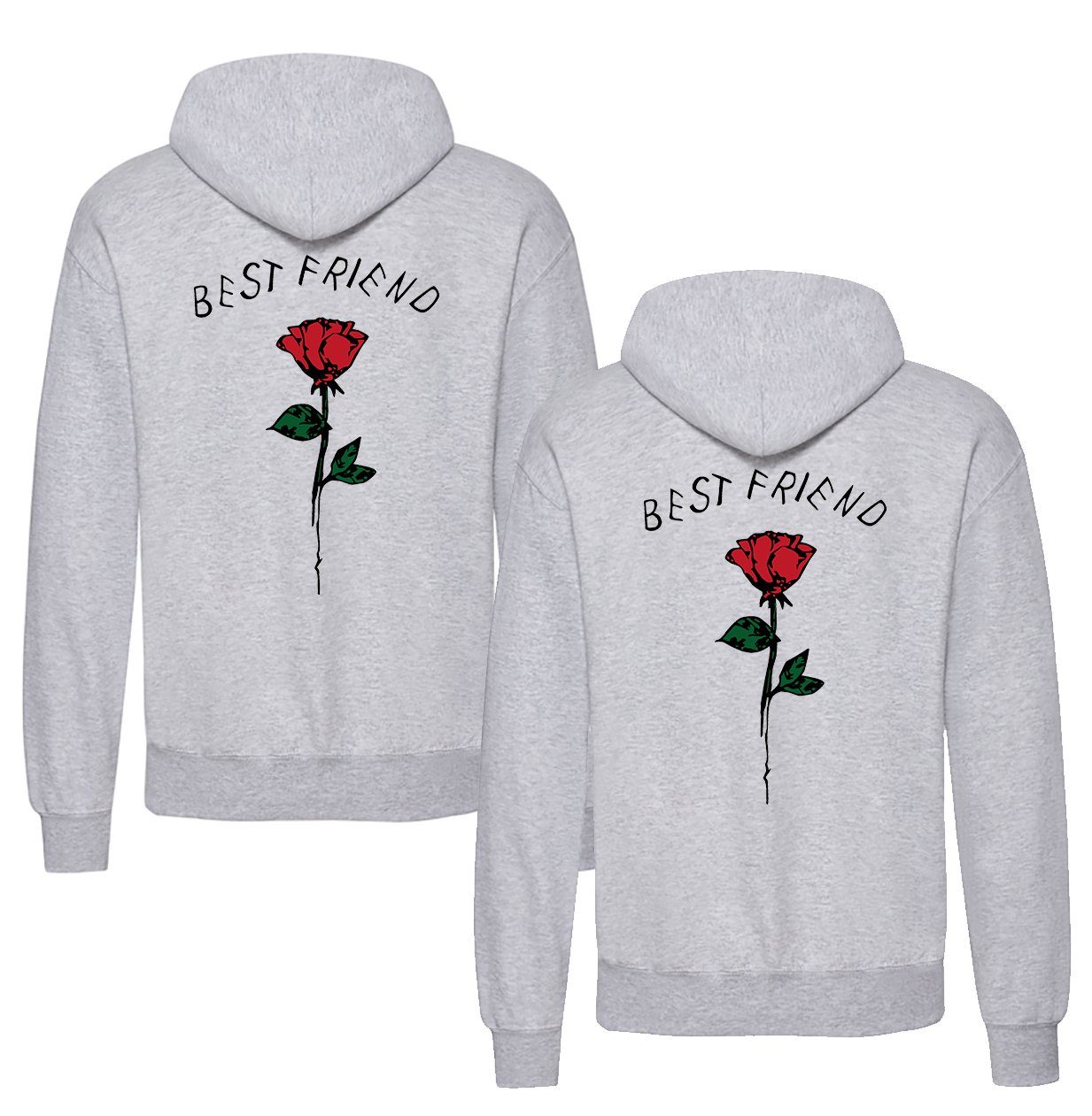 Couples Shop Kapuzenpullover Beste Freunde Damen Hoodie Pullover Best Friends Rose mit modischem Print