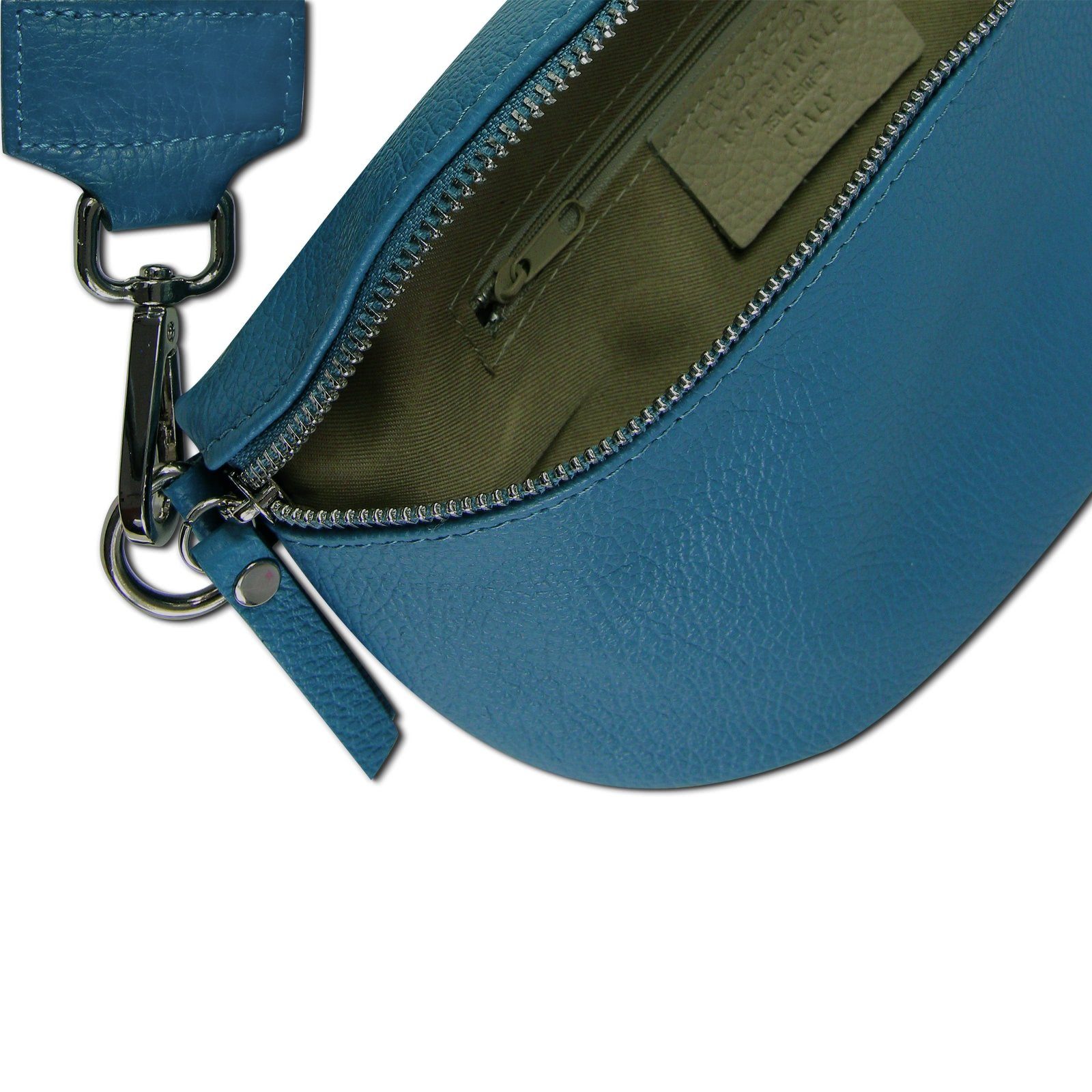 Toscanto Gürteltasche Toscanto Damen Gürteltasche Leder blau (Gürteltasche), Damen Gürteltasche Leder, blau, mehrfarbig ca. 25cm x ca. 15cm