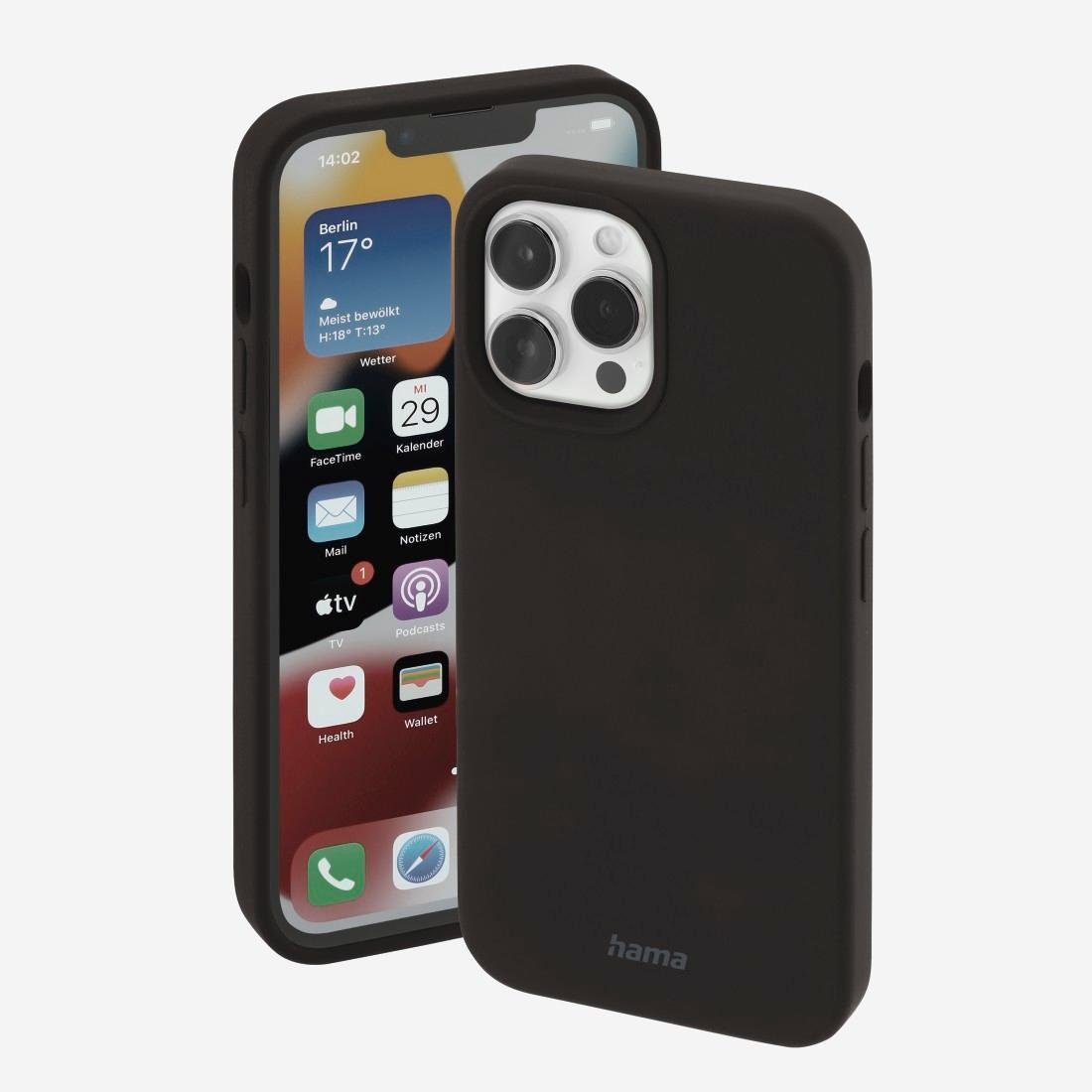 Hama Smartphone-Hülle Cover MagCase Finest Feel PRO f. Apple iPhone 14 Pro Smartphonehülle schwarz