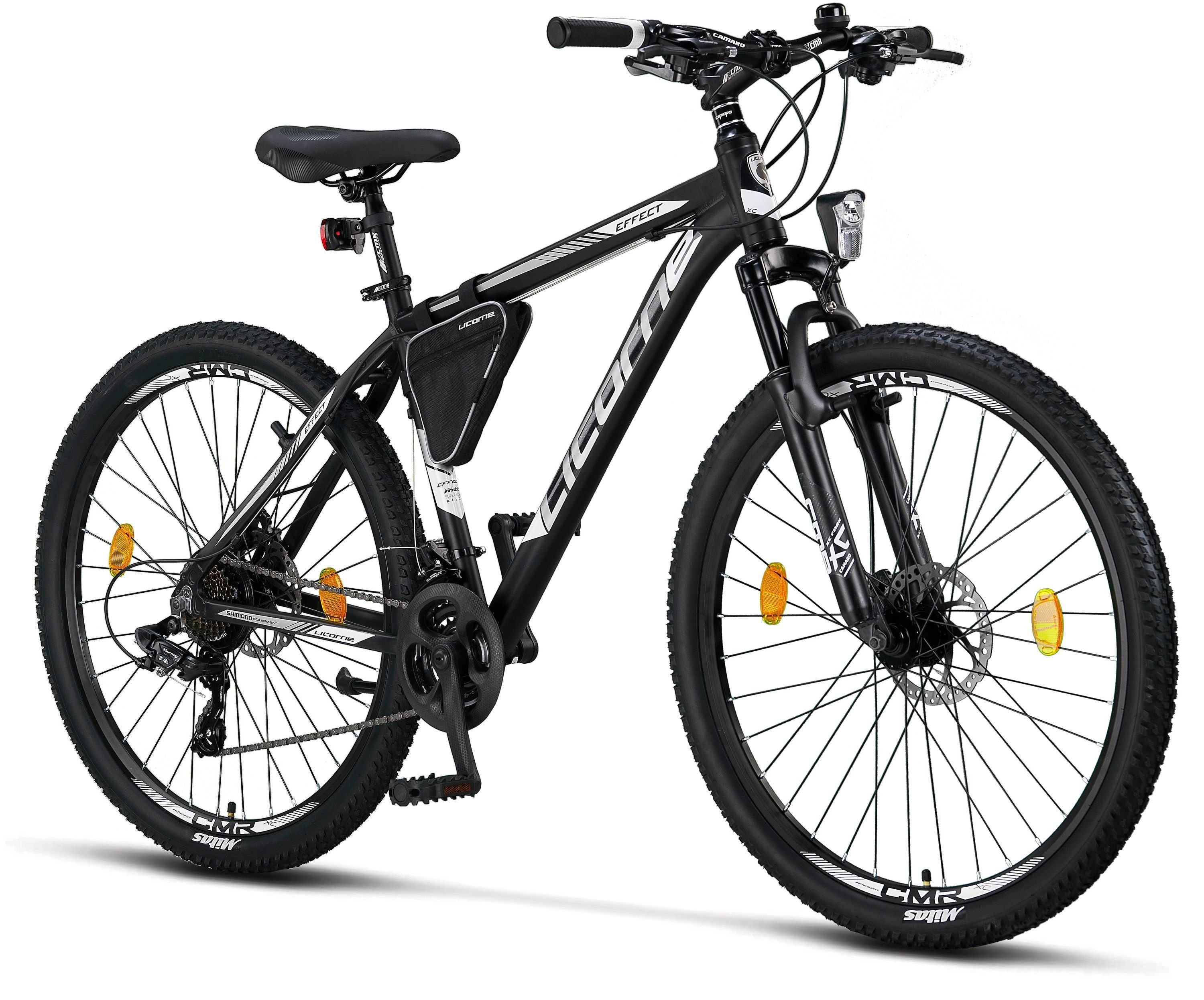 Licorne Schwarz/Weiß 29 26, (2xDisc-Bremse) Mountainbike und Bike Bike Premium Effect Licorne Zoll in Mountainbike 27,5