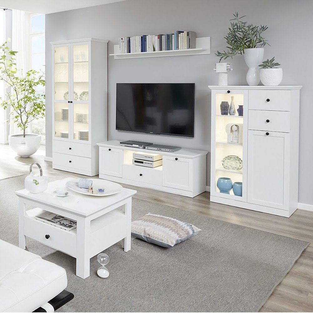 trendteam Wandregal, Bücherregal Hängeregal Wandboard Möbel Weiß Dekor 139x21x18cm