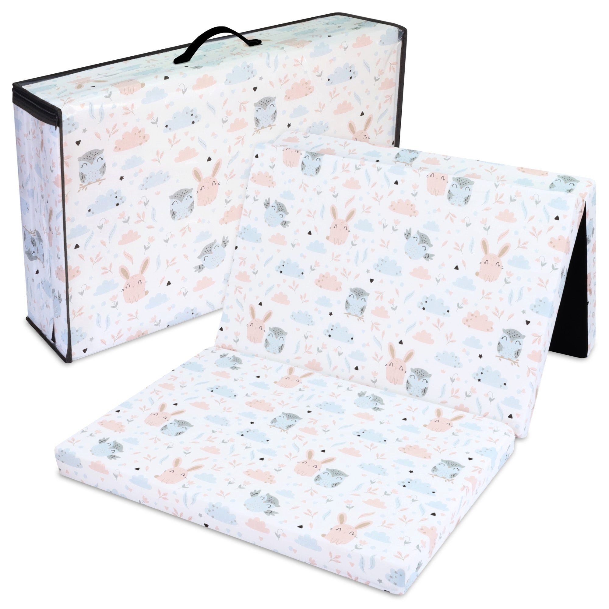 Babymatratze Reisebett Matratze 60x120 cm faltbar Eulen