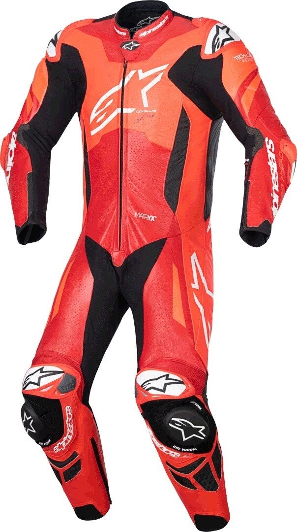 Alpinestars GP Force Chaser 2PC Lederkombi - Schwarz/Rot, Mit Protektoren (Neu Mit Etikett)