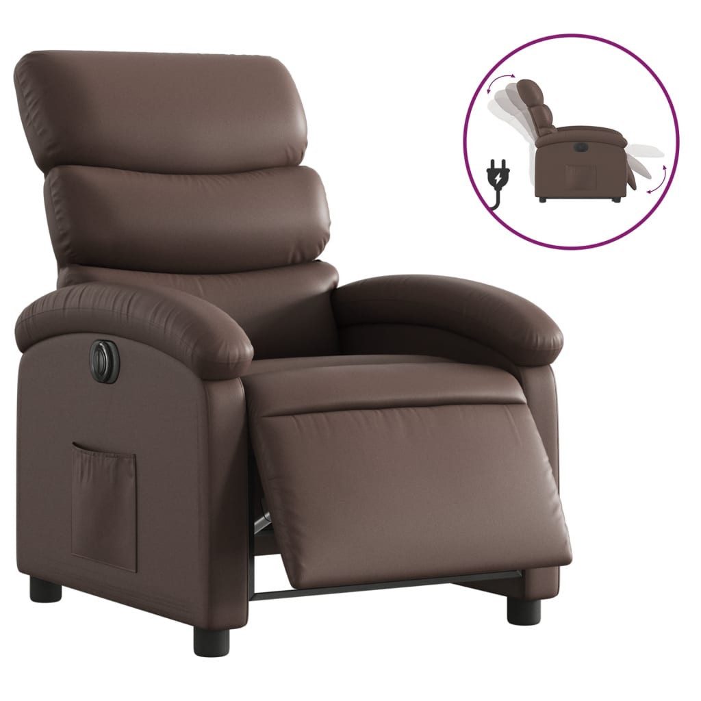 vidaXL Sessel Elektrischer Relaxsessel Braun Kunstleder günstig online kaufen