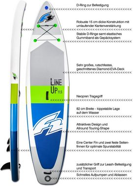 F2 Inflatable SUP-Board F2 Line Up SMO blue, (Set, 3 tlg)