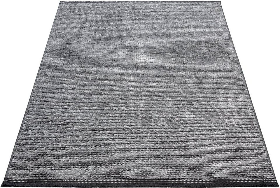 Teppich Stela, Sehrazat, rechteckig, Höhe: 5 mm, waschbar, Flachgewebe, mit  Fransen und Chenille