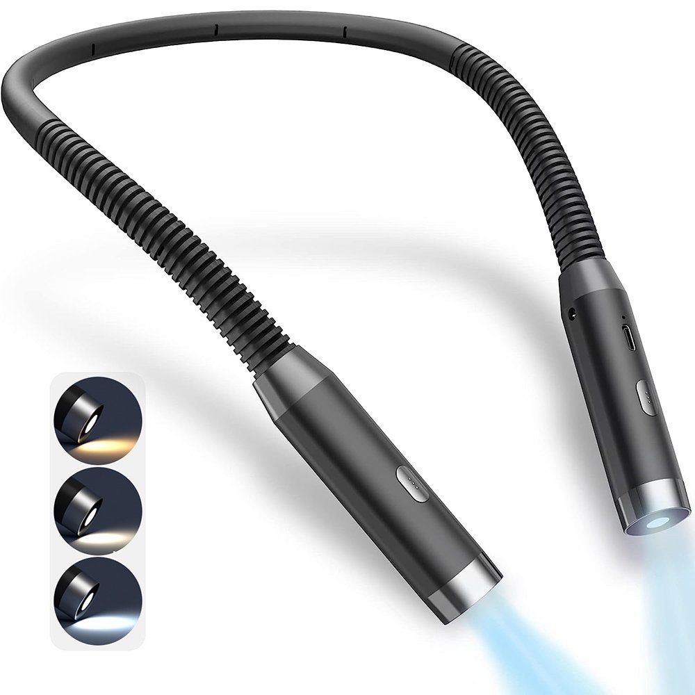 Jibenhome LED Leselampe Hals Leselampen, mit 3 Farben Buchlampe Aufladbar L günstig online kaufen