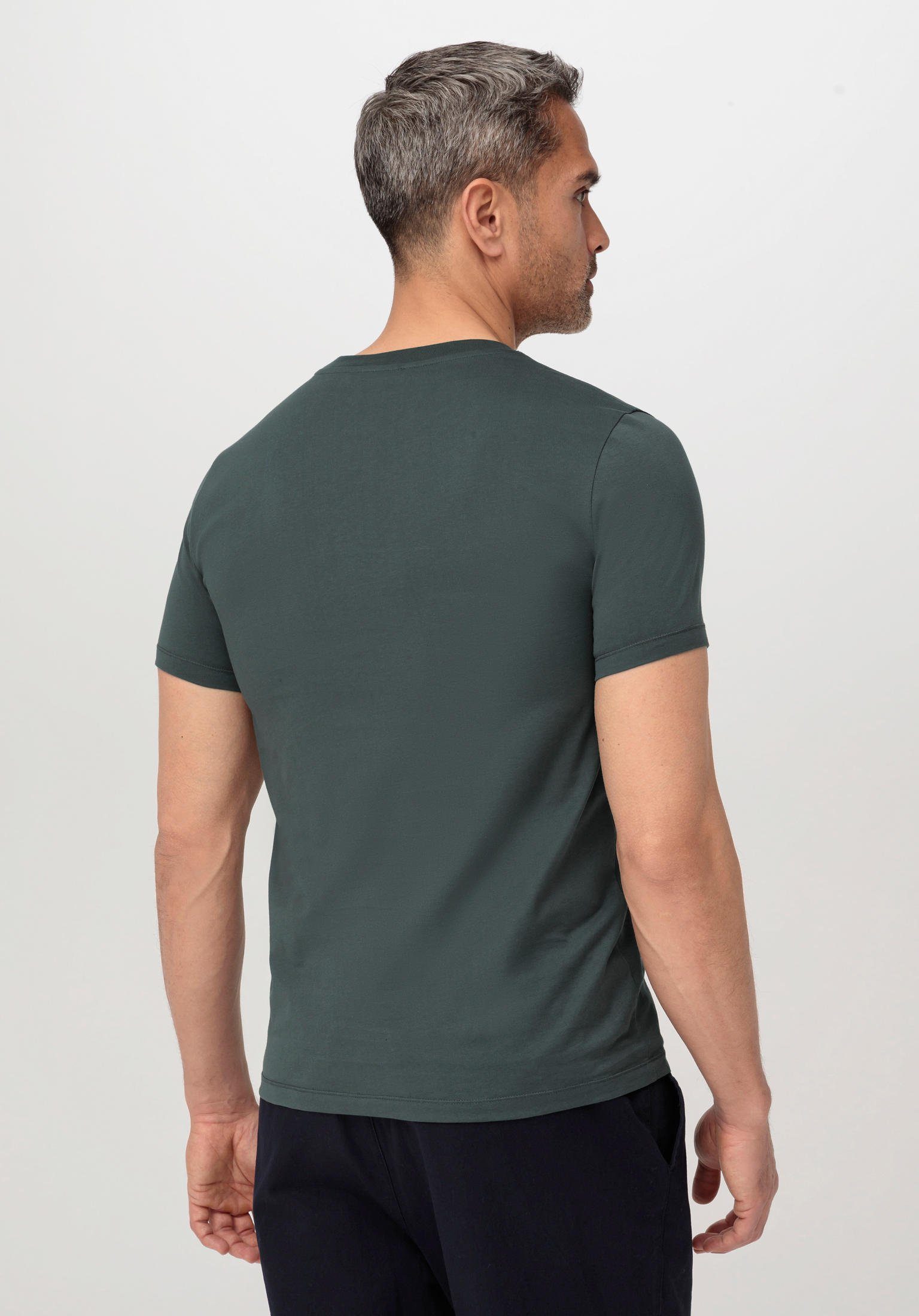 Hessnatur T-Shirt Regular dunkelgrün Bio-Baumwolle aus reiner