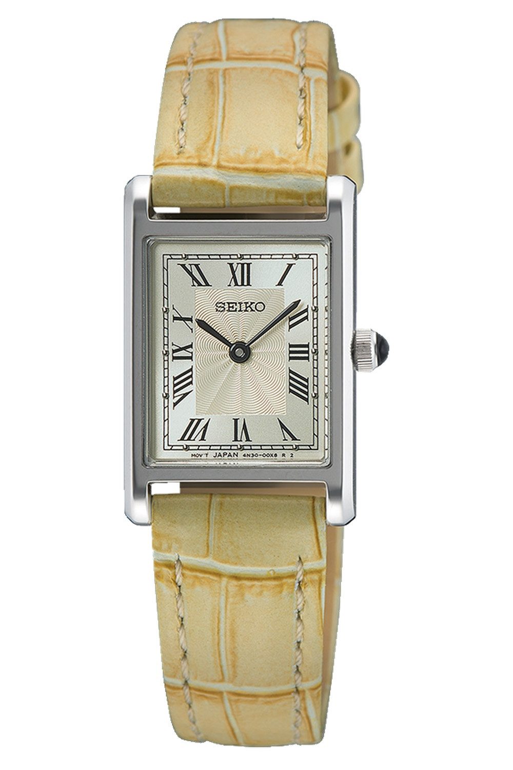 Quarzuhr Rechteckig Beige