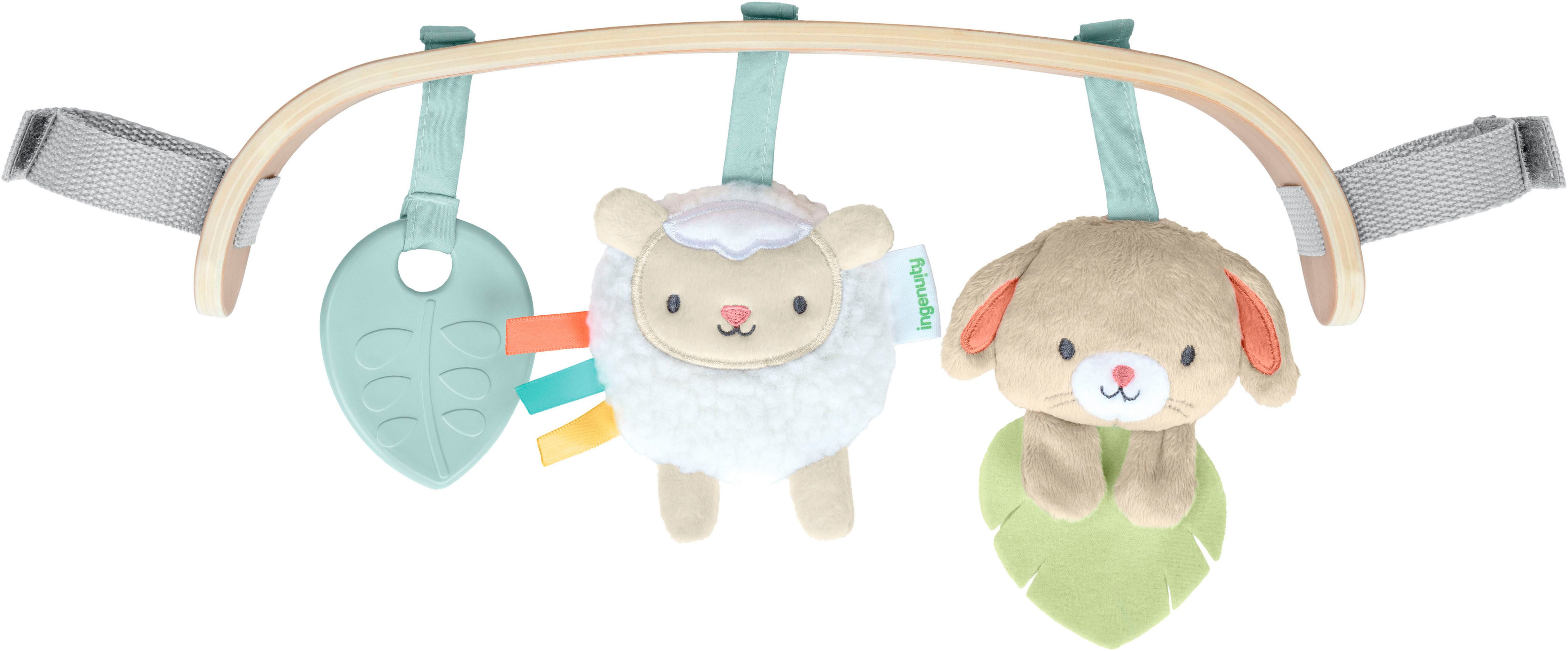 ingenuity Kinderwagenkette Wonder & Wood Carrier Toybar, auch für die Babyschale geeignet