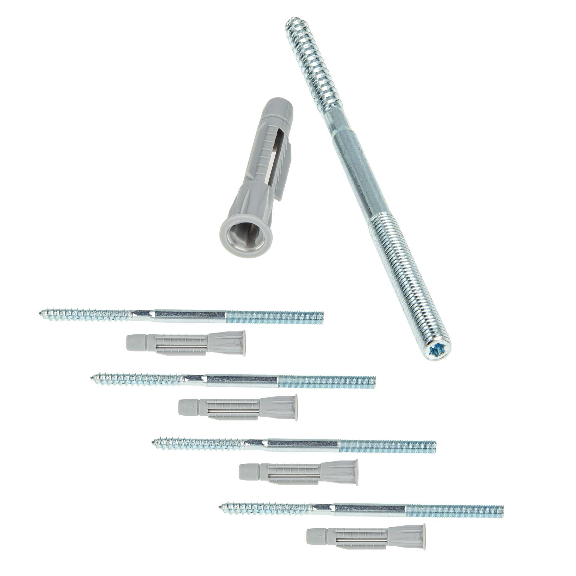 tecuro Stockschraube Stockschraube M8 / M10 - Stahl verzinkt, mit Universal Hohlraumdübel