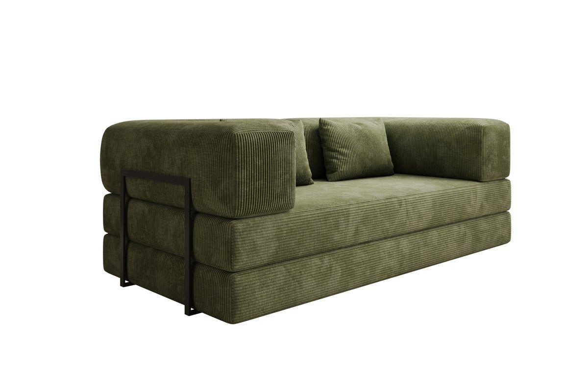 Luxusbetten24 Sofa Designer Sofa Lazy 3 Sitzer, mit Aufklappfunktion und Cordbezug
