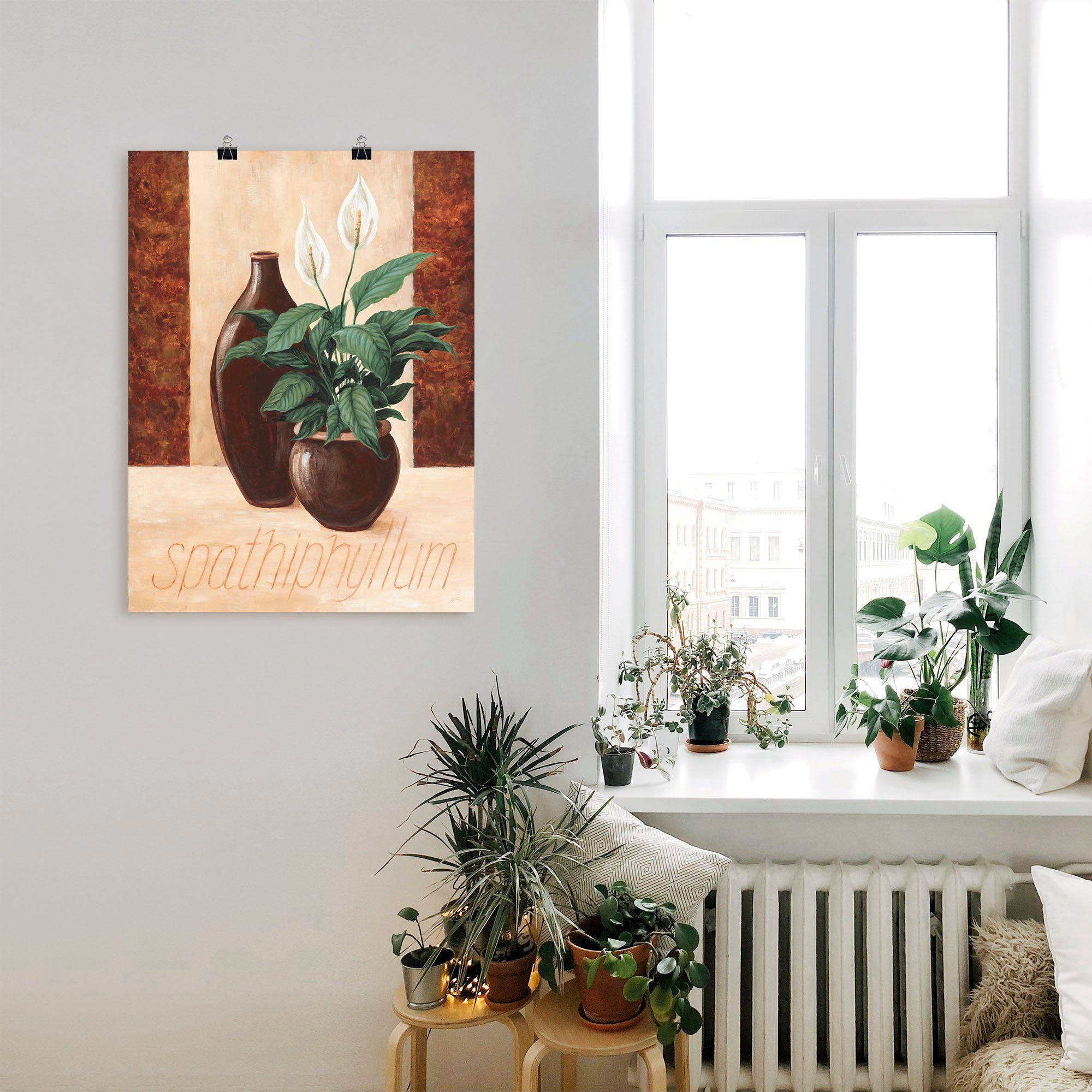 Artland Wandbild Wandaufkleber oder St), Pflanzenbilder Poster Alubild, Einblatt, - als in Leinwandbild, versch. Spathiphyllum (1 Größen