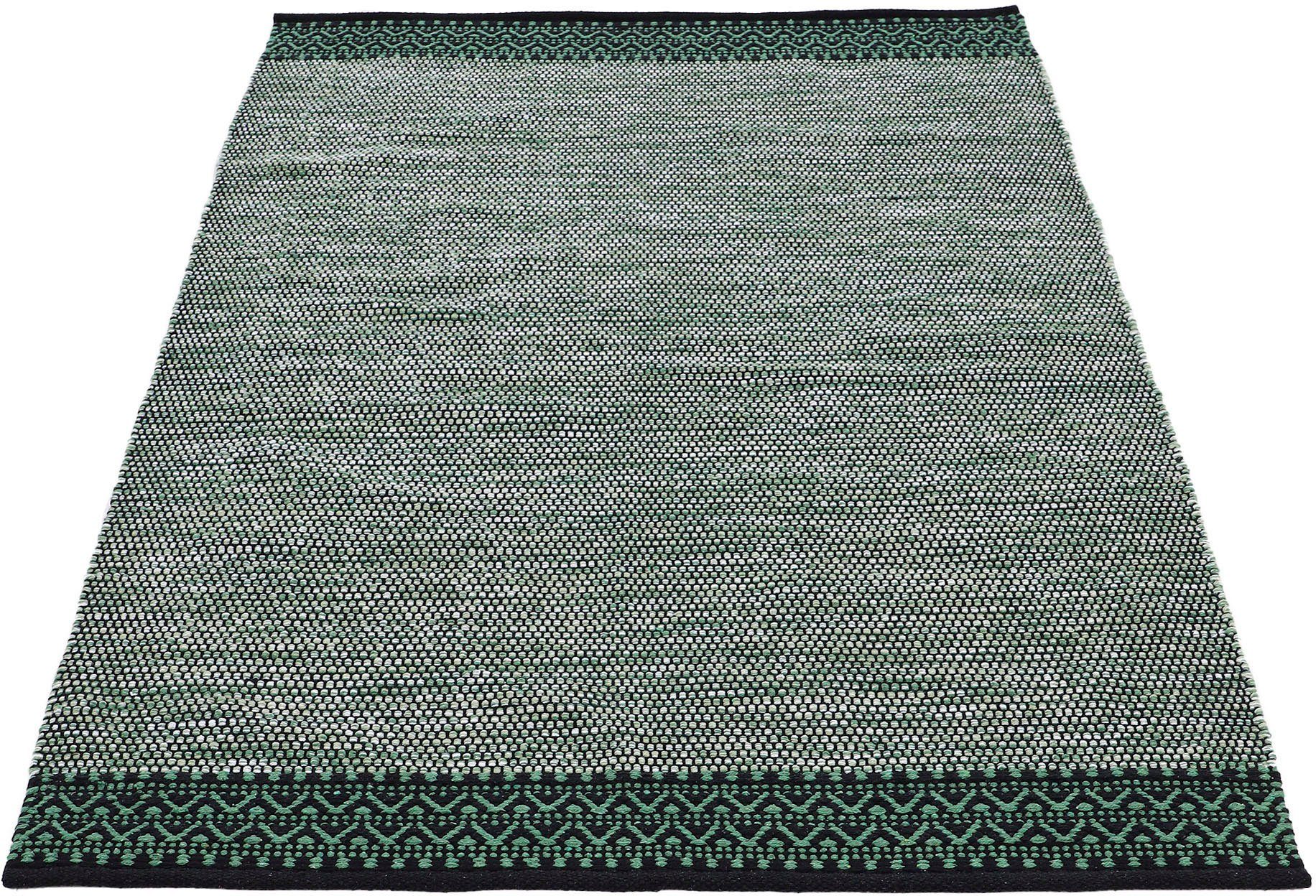 carpetfine Teppich Kelim Mia, auch als Läufer erhältlich, rechteckig, Höhe: 6 mm, handgewebt, Baumwolle, Wendeteppich, Fleckerl, Bordüre, Wohnzimmer
