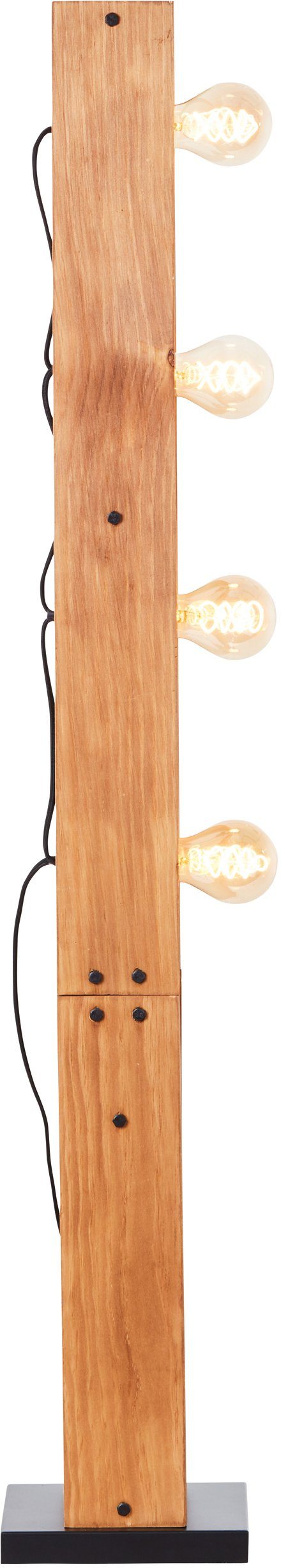 Brilliant Stehlampe Calandra, ohne Leuchtmittel, 125,5 x 20 x 20 cm, 4 x E27, Metall/Holz, schwarz/holz