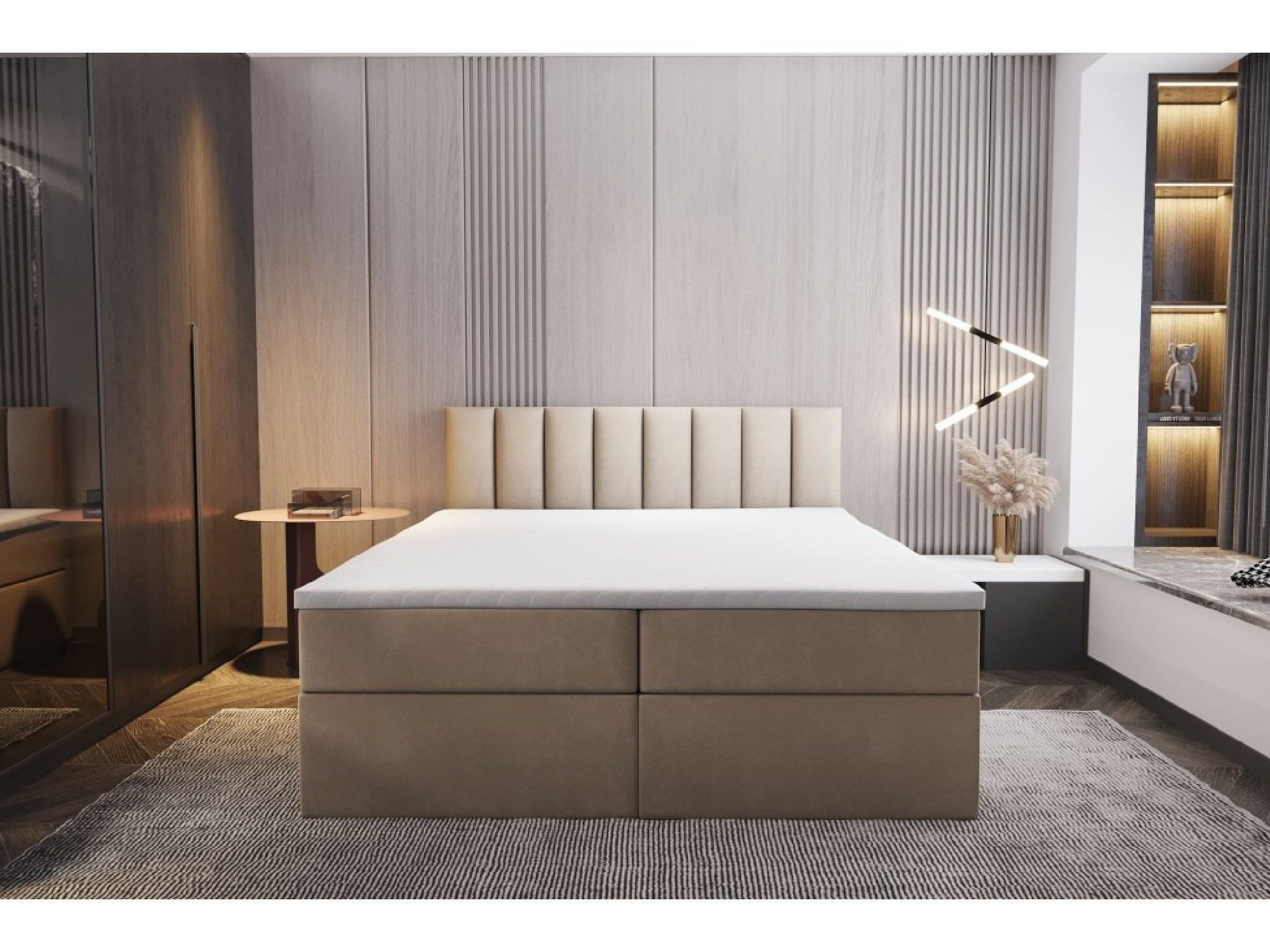 TRADA Boxspringbett PALERMO mit Topper - Bonell Matratze mit Bettkasten - E günstig online kaufen