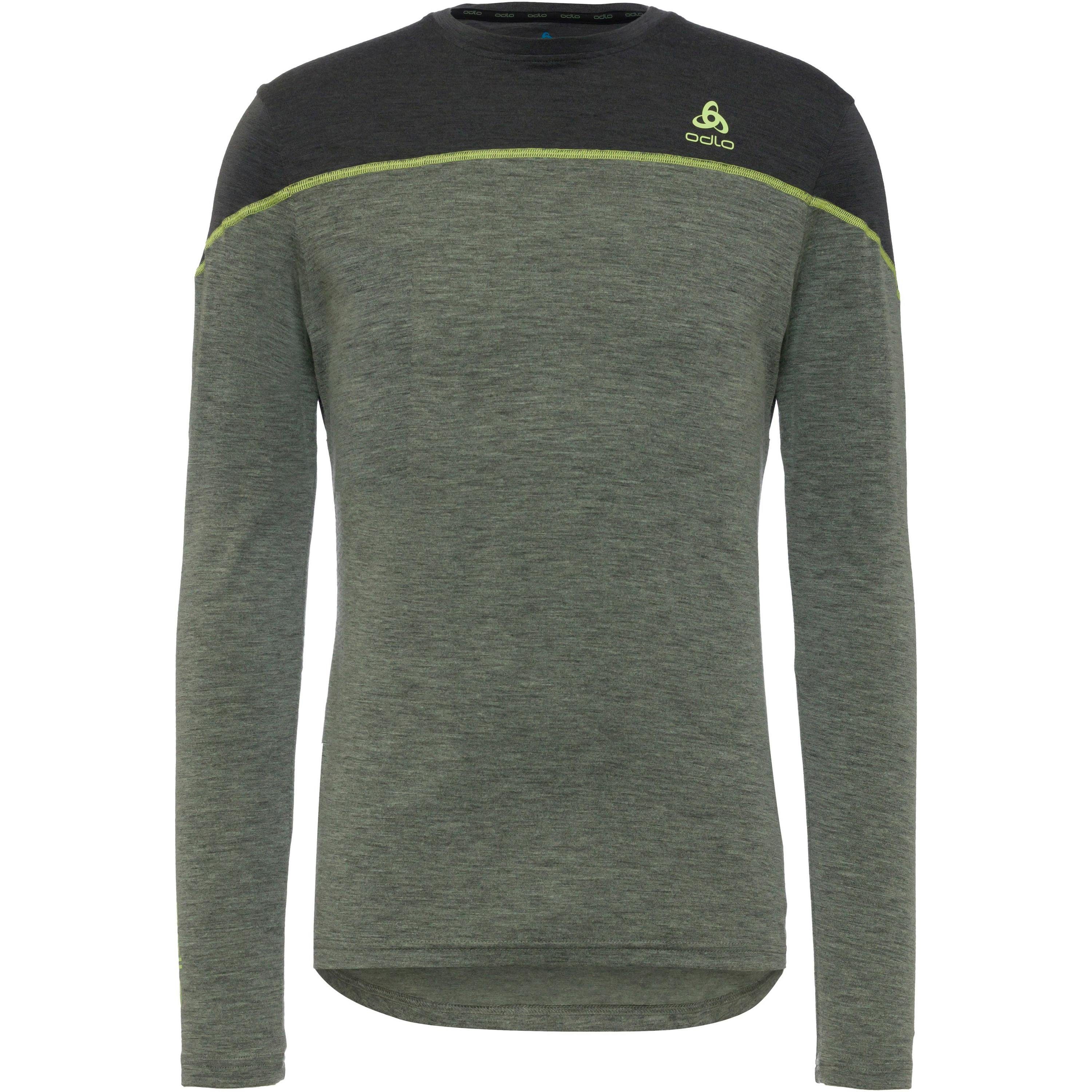 grey 150 melange Performance Revelstoke matte Odlo Funktionsshirt Wool green-dark