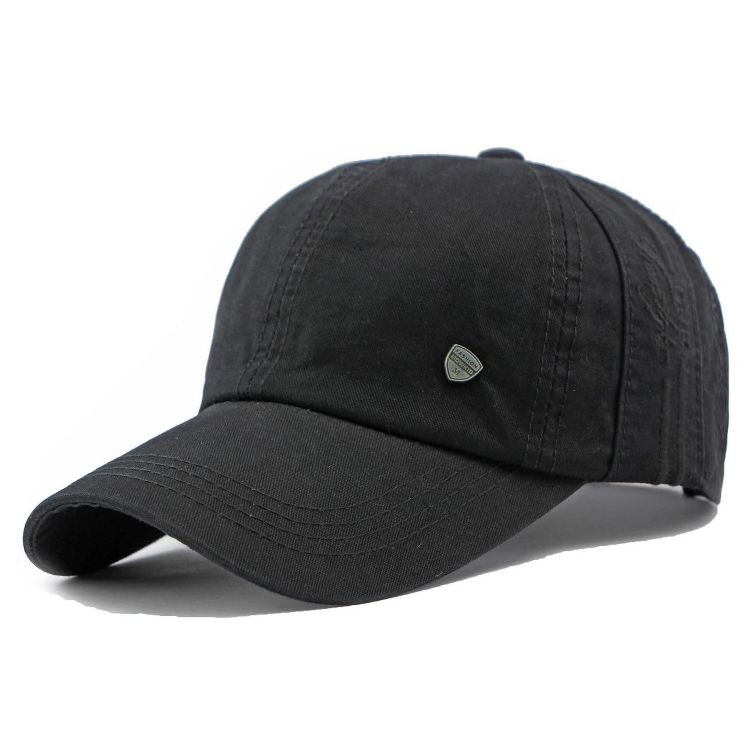 Baseball Cap Basecap Herren Damen Stickerei Sonnenschutz Verstellbar Schwarz