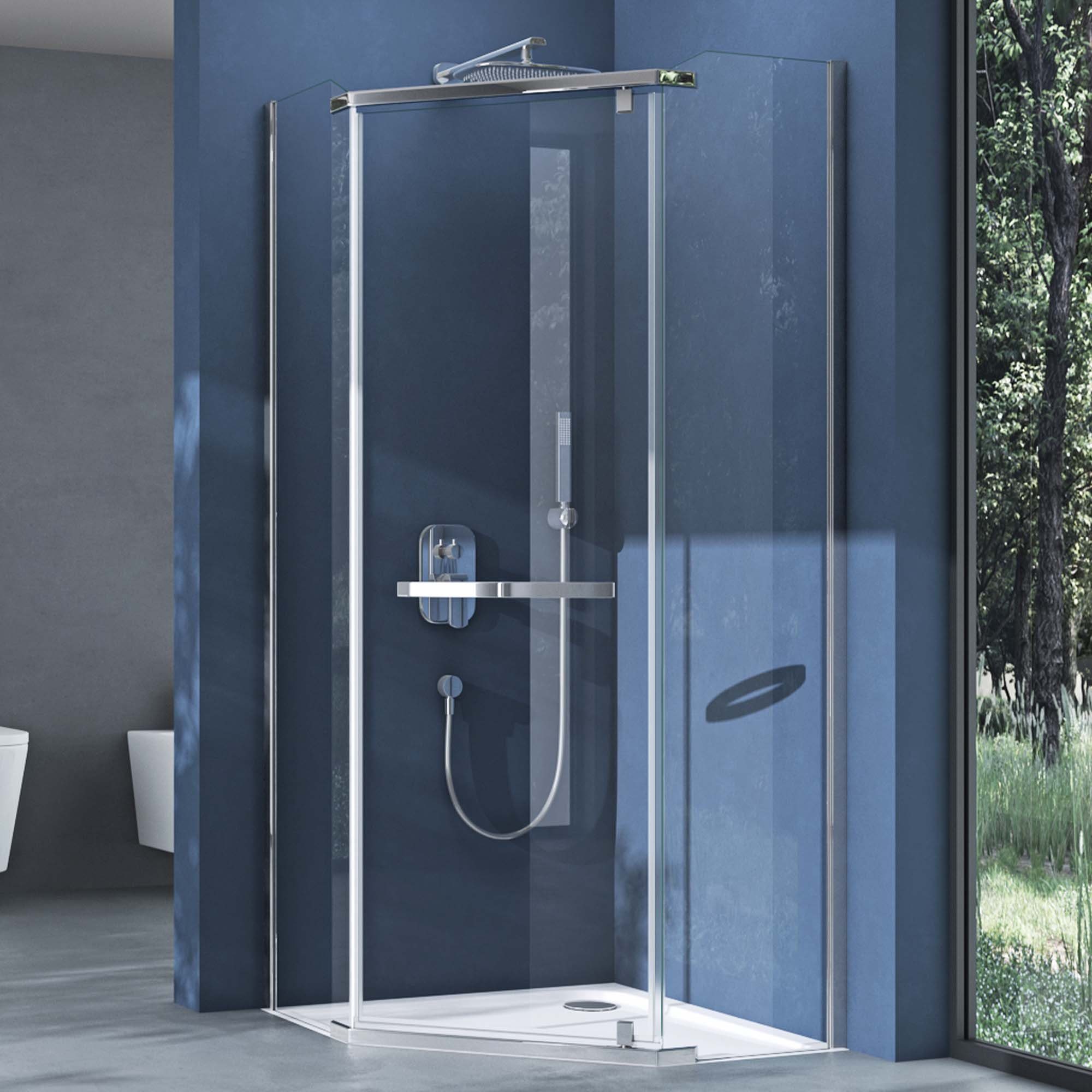 doporro Fünfeckdusche Fünfeckdusche Duschkabine Klarglas Easy-Clean-Beschic günstig online kaufen
