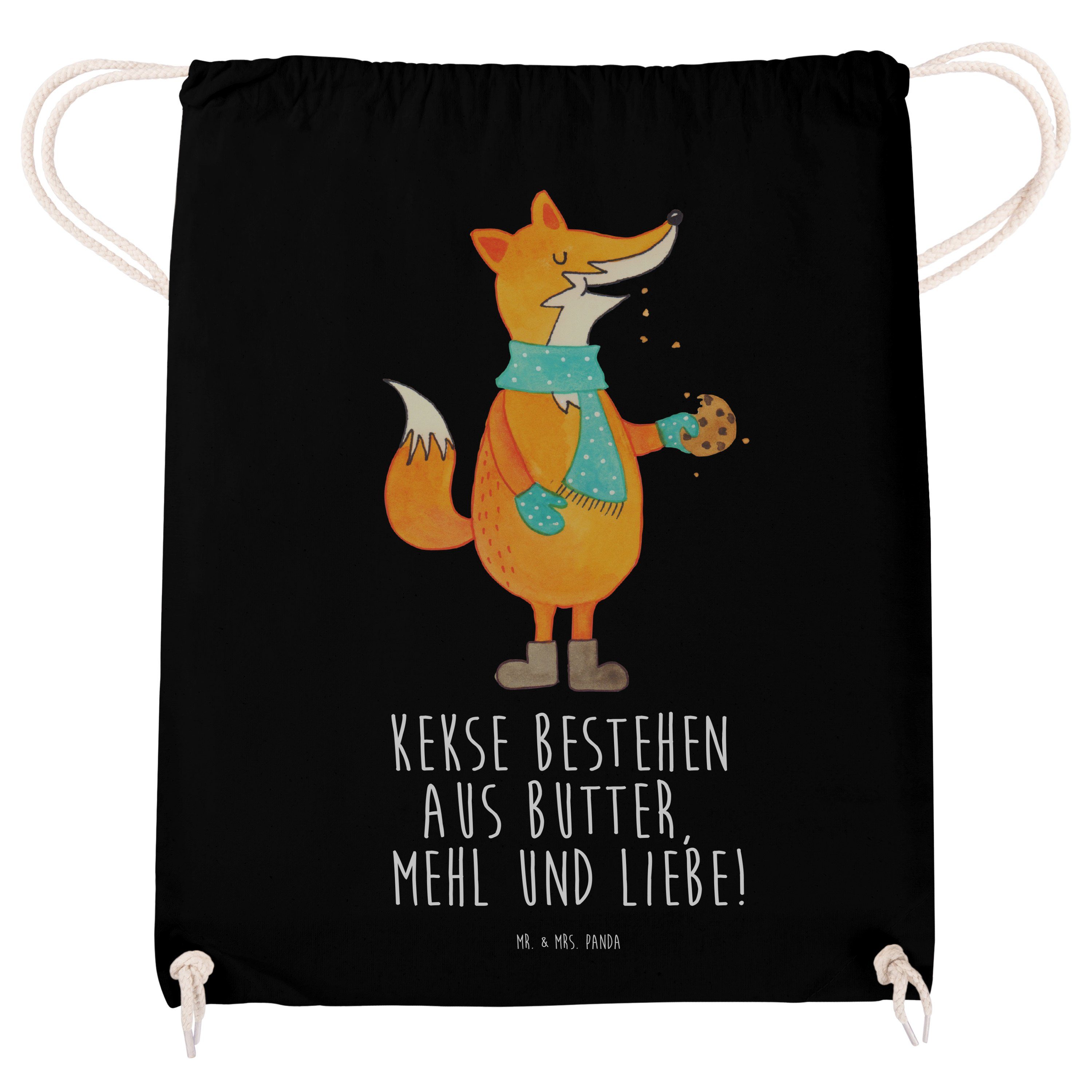 Küche Deko, - Geschenk, Panda & (1-tlg) Sporttasche Fuchs Mr. Turnbeutel, Weih Schwarz Keks Mrs. - Beutel,