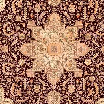 Orientteppich Perser - Täbriz - Royal - 356 x 250 cm - hellbraun, morgenland, rechteckig, Höhe: 7 mm, Wohnzimmer, Handgeknüpft, Einzelstück mit Zertifikat