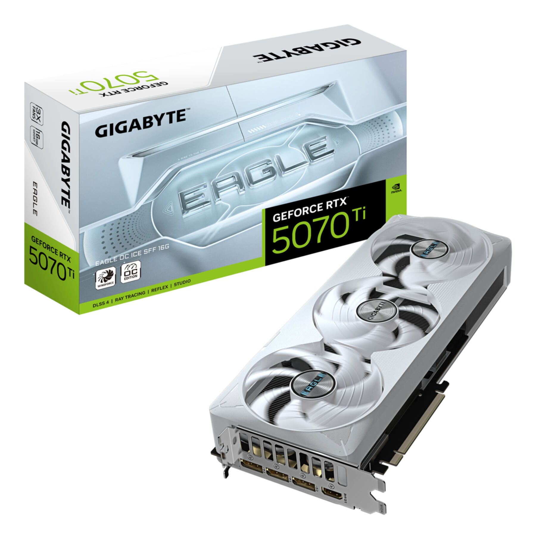 Gigabyte GeForce RTX 5070 Ti EAGLE OC ICE SFF 16G Grafikkarte - 16GB GDDR7, 256 Grafikkarte