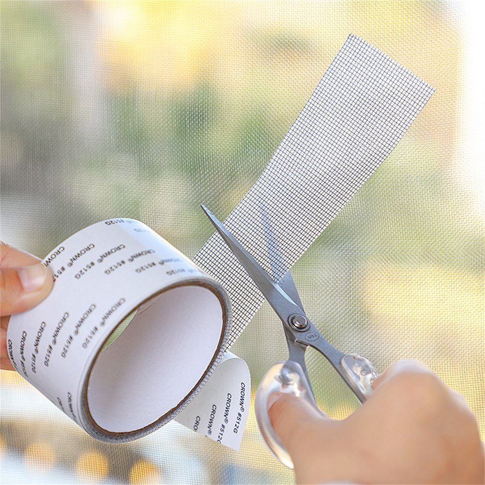 Rouemi Insektenschutz-Vorhang Anti-Mücken-Netzvorhang, selbstklebend Weiß reparierbar