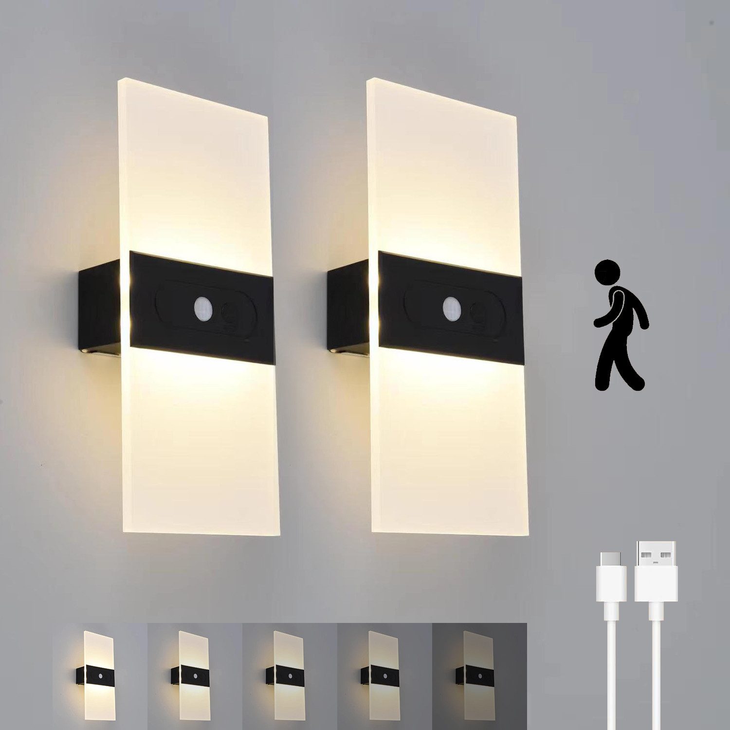 ZEUOPQ LED Wandleuchte LED-Wandleuchte Touch-Steuerung wiederaufladbar günstig online kaufen