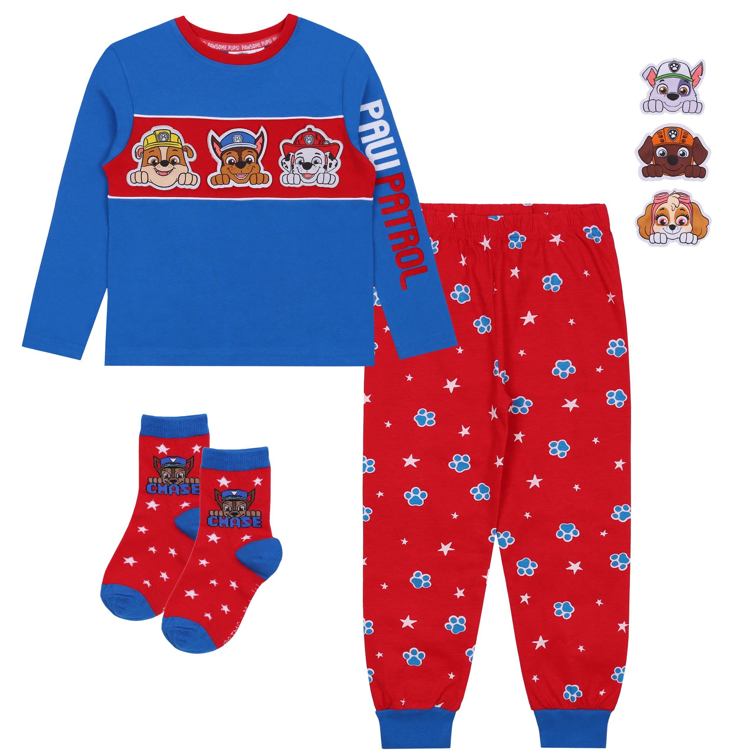 Sarcia.eu Schlafanzug Geschenkset: Pyjama + Socken für Jungen Paw Patrol 5-6 Jahre