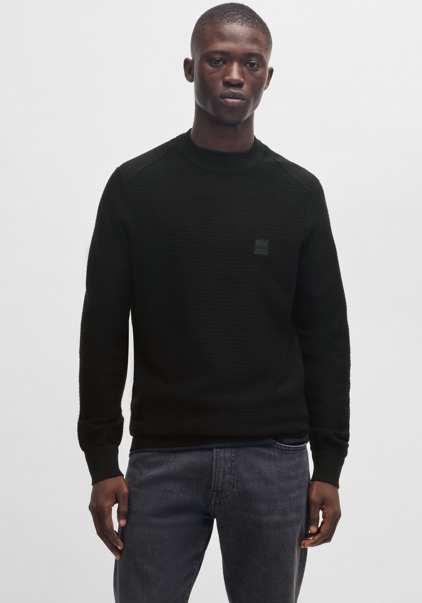 BOSS ORANGE Strickpullover Anion mit BOSS-Badge günstig online kaufen