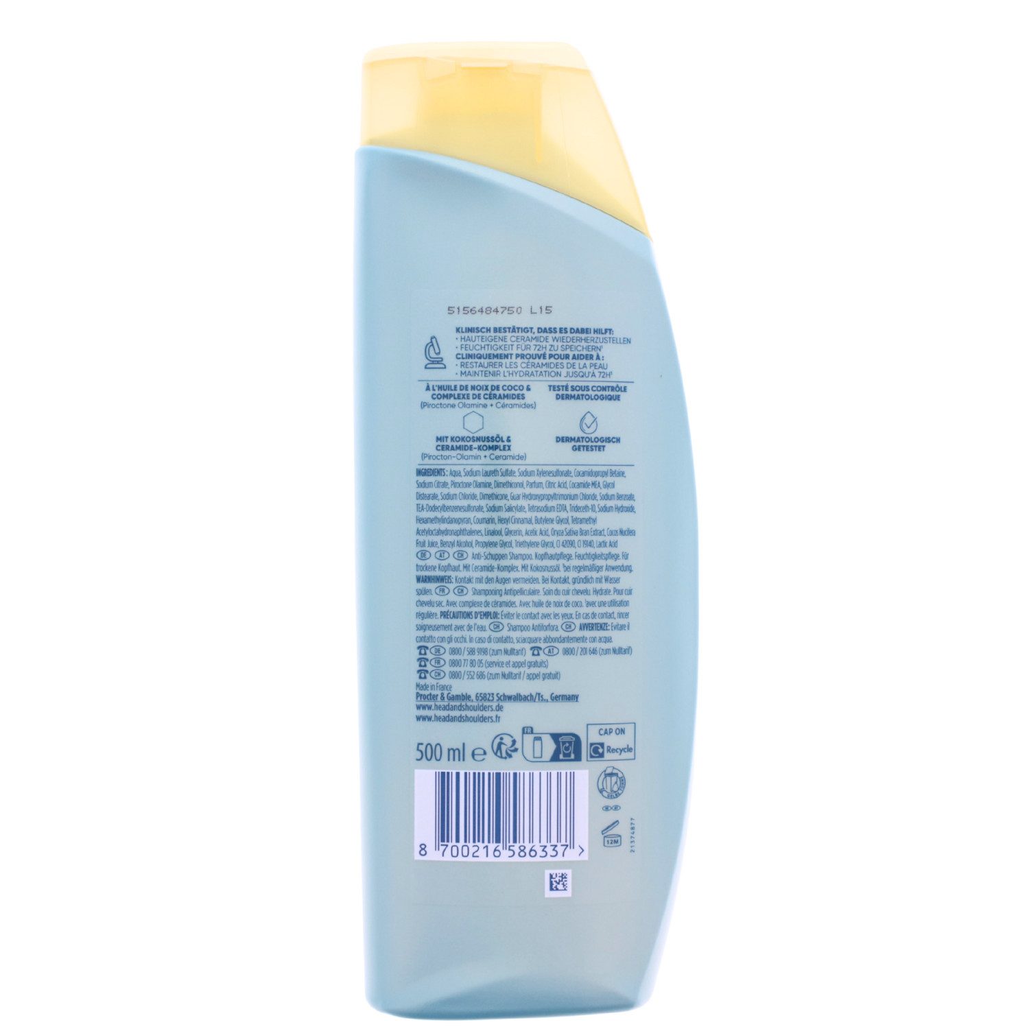 Head & Shoulders Kopfhaut-Pflegeshampoo Head & Shoulders DermaXPro Pflegende Feuchtigkeit Shampoo 500ml
