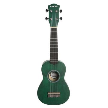 Cascha Ukulele Linde Grün, komplett mit Tasche,Stimmgerät, 3 Plektren und Lernbuch