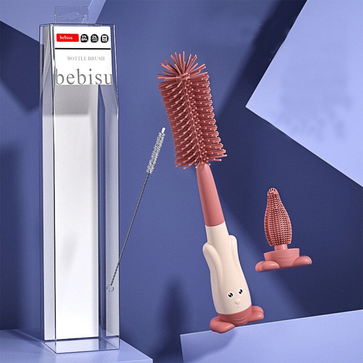 Reinigungsbürsten-Set 3 in 1 Baby Flaschenbürste Set mit Weicher Bürste