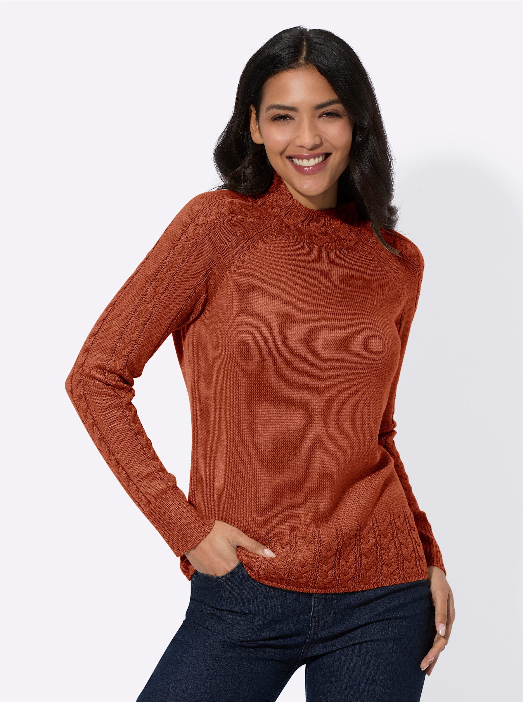 Sieh an! Strickpullover Stehkragenpullover günstig online kaufen