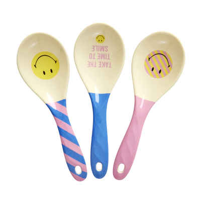 rice Salatbesteck Rice Melamin Salat Löffel mit Smiley Print (3er Set) (3-tlg)