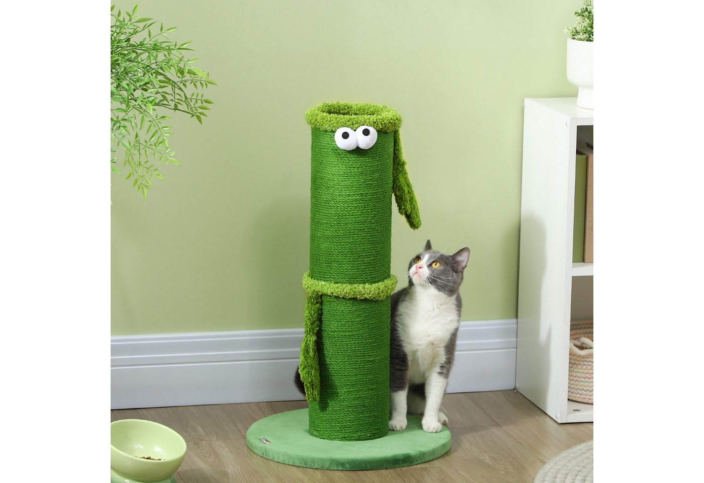 Thumbnail - PawHut Kratzbaum Kratzstamm, 63cm Kratzsäule, Sisal-Katzenkratzbaum, für Katzen, Indoor, Polyester, Grün
