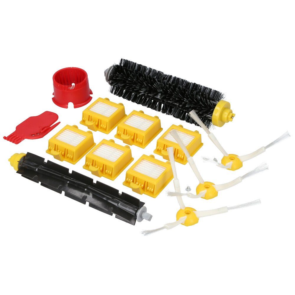 McFilter Saugroboter Zubehör-Set geeignet für iRobot Roomba 700 Serie Filter, Filterzubehör, Bürste, (16-tlg), Bürsten-Rolle, Filter Seitenbürste Bürste Bürstenreiniger Schrauben