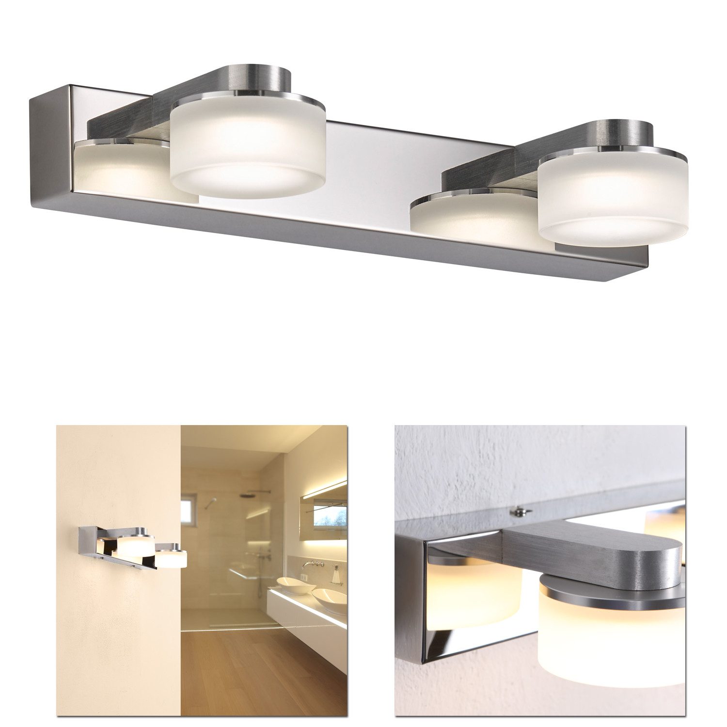 Home4Living Wandleuchte LED Badezimmerleuchte Lampe 2flg günstig online kaufen