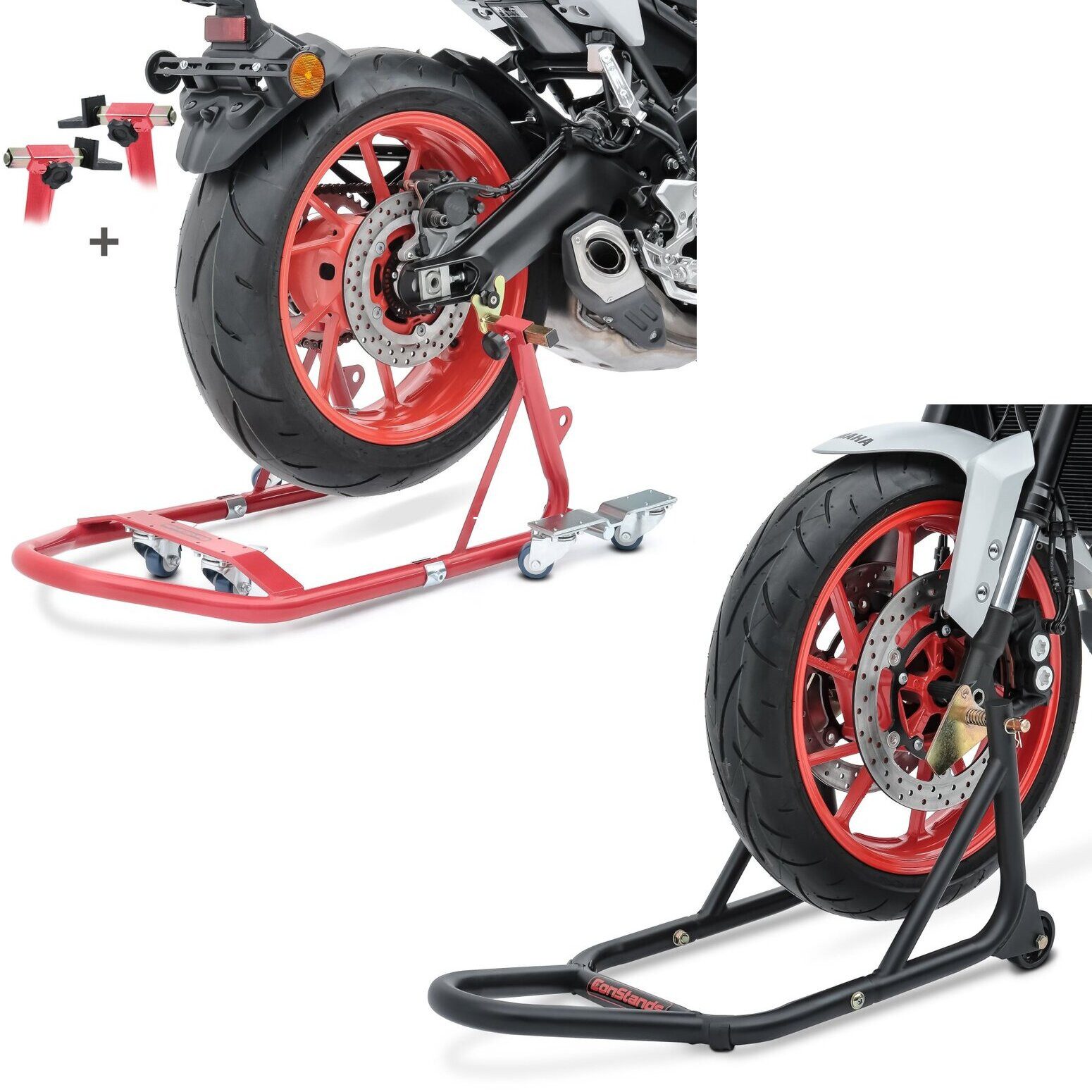 ConStands Motorradheber Set Rangierhilfe + Montageständer S36