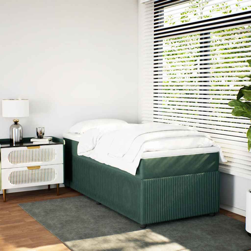 vidaXL Bett Boxspringbett mit Matratze Dunkelgrün günstig online kaufen